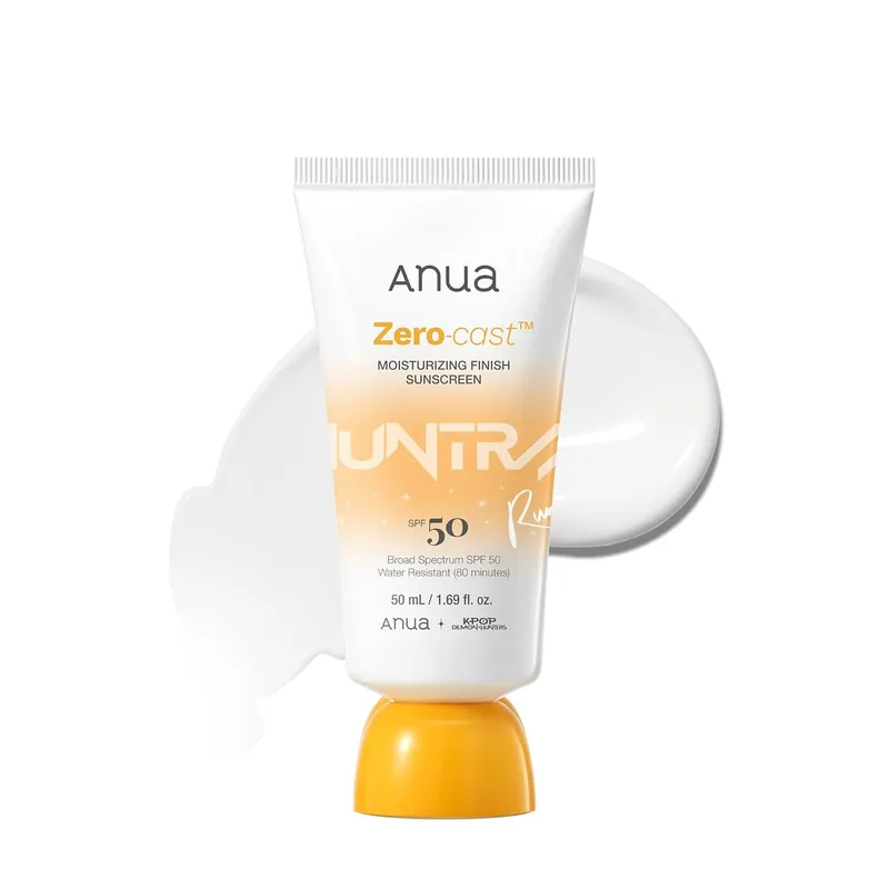Anua, Zero-Cast Moisturizing Sunscreen SPF 50, Glow Natural Sunscreen for face, No White…